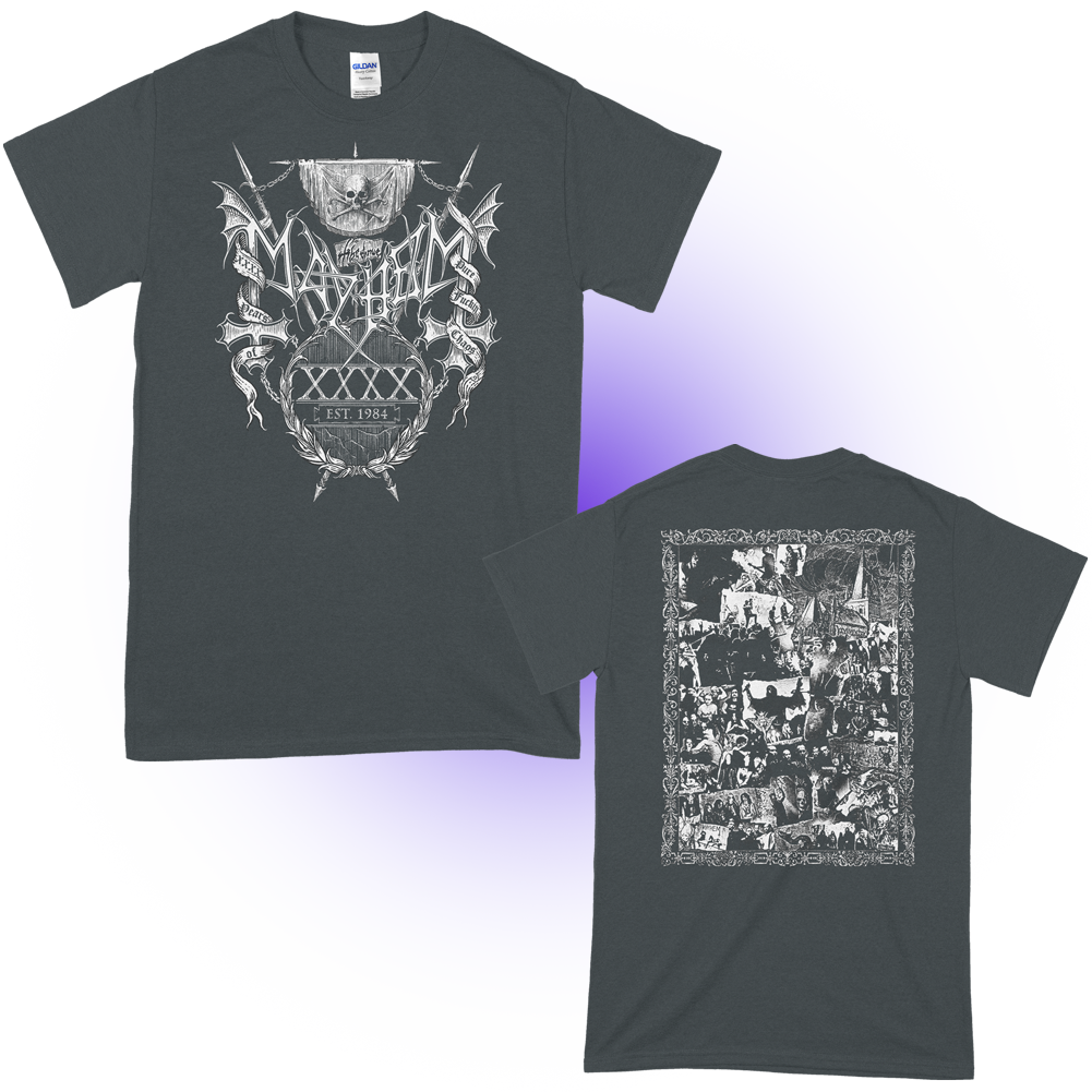 Mayhem (40th Anni. Collage Charcoal) T-Shirt